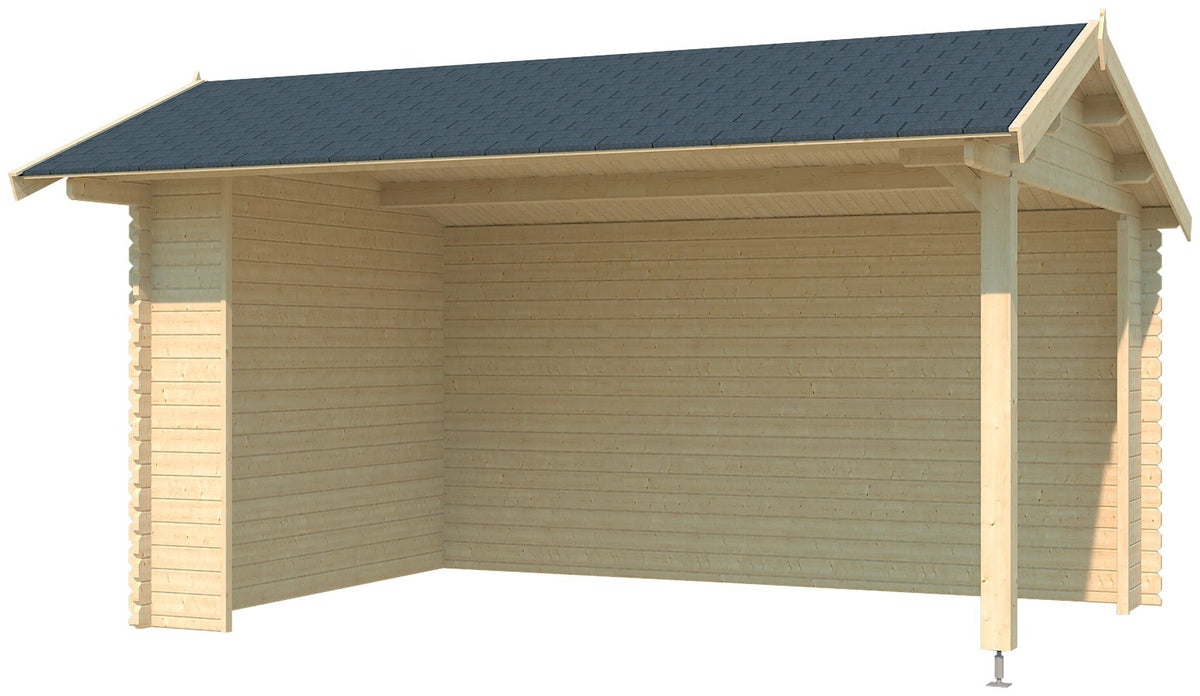 LASITA MAJA Gartenhaus Unterstand/Lounge San Diego, 445 x 389 cm, 34 mm, mit Terrasse – Ansicht 2