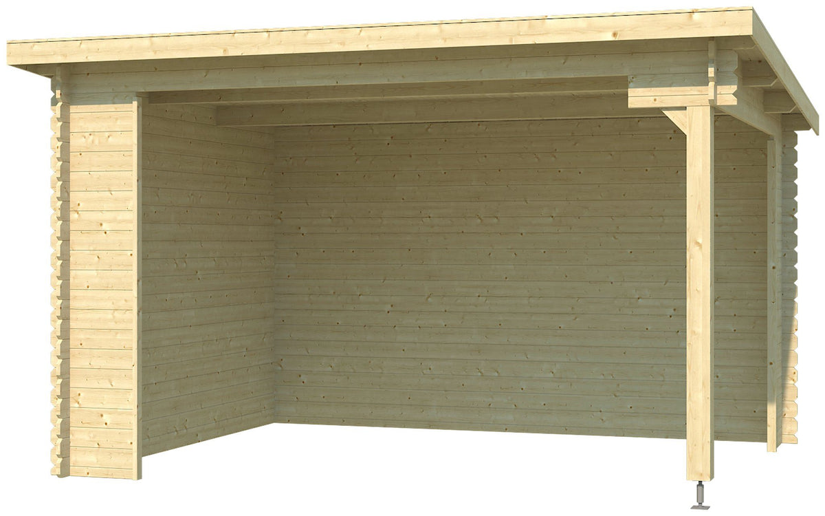 LASITA MAJA Gartenhaus Unterstand/Lounge Buffalo 380, 400 x 324 cm, 28 mm, mit Terrasse – Ansicht 2