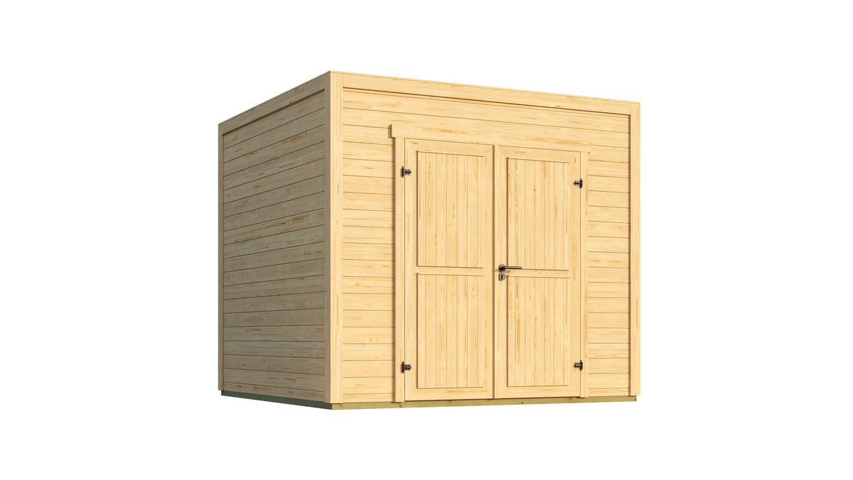 Nordic Holz Gartenhaus Fynn 2, 250 x 257,5 cm, mit Anbau – Ansicht 2