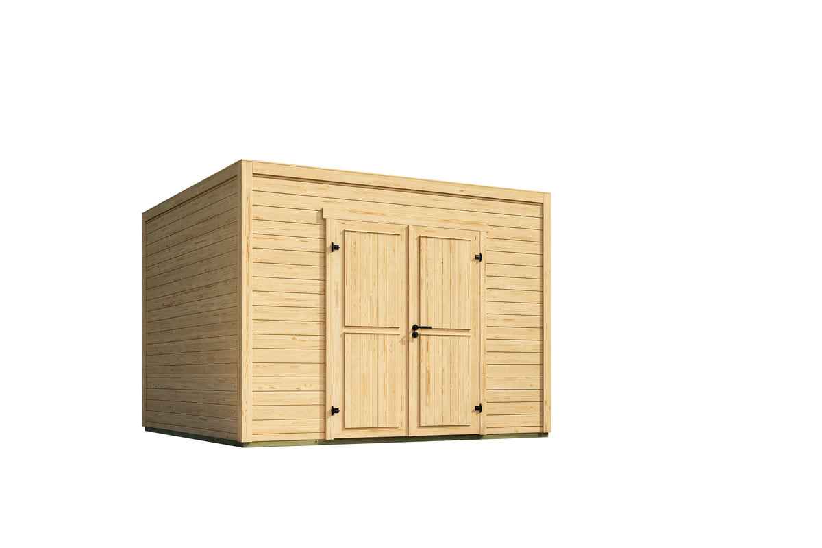 Nordic Holz Gartenhaus Fynn 3, 300 x 304,6 cm, mit Anbau – Ansicht 2