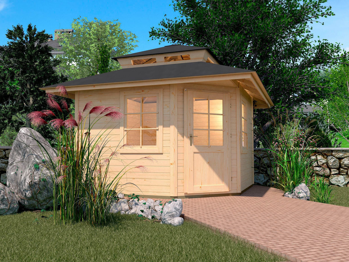 weka Gartenhaus 149 5-Eck m. Dachaufsatz Gr.1, 318 x 318 cm, 28 mm
