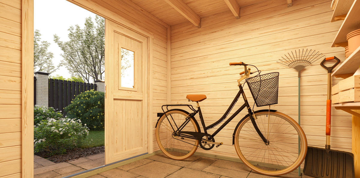 Nordic Holz Gartenhaus Felix 1,5, 250 x 207,4 cm, mit Anbau – Ansicht 3