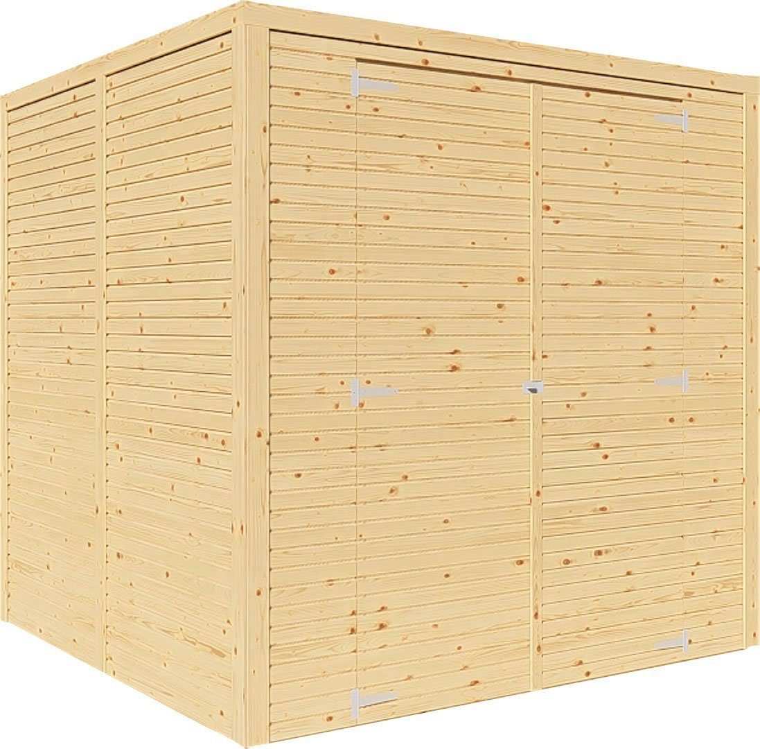 KONIFERA Gartenhaus Beno 3 Fineline Flachdach, 207 x 211 cm – Ansicht 2