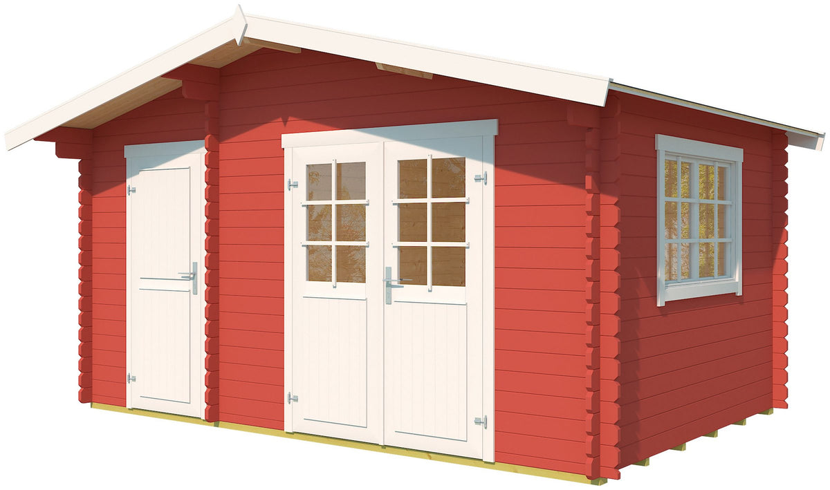 LASITA MAJA Gartenhaus Keila 28, 445 x 490 cm, 34 mm, mit Anbau – Ansicht 2
