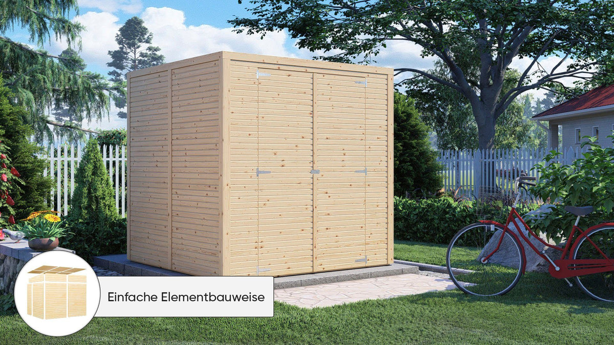 KONIFERA Gartenhaus Beno 3 Fineline Flachdach, 207 x 211 cm