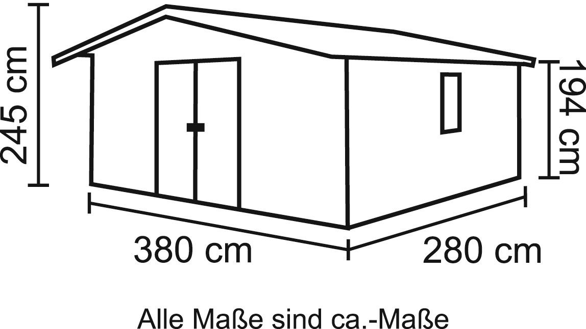 KONIFERA Gartenhaus Nienstedten 1, 396 x 296 cm – Ansicht 2