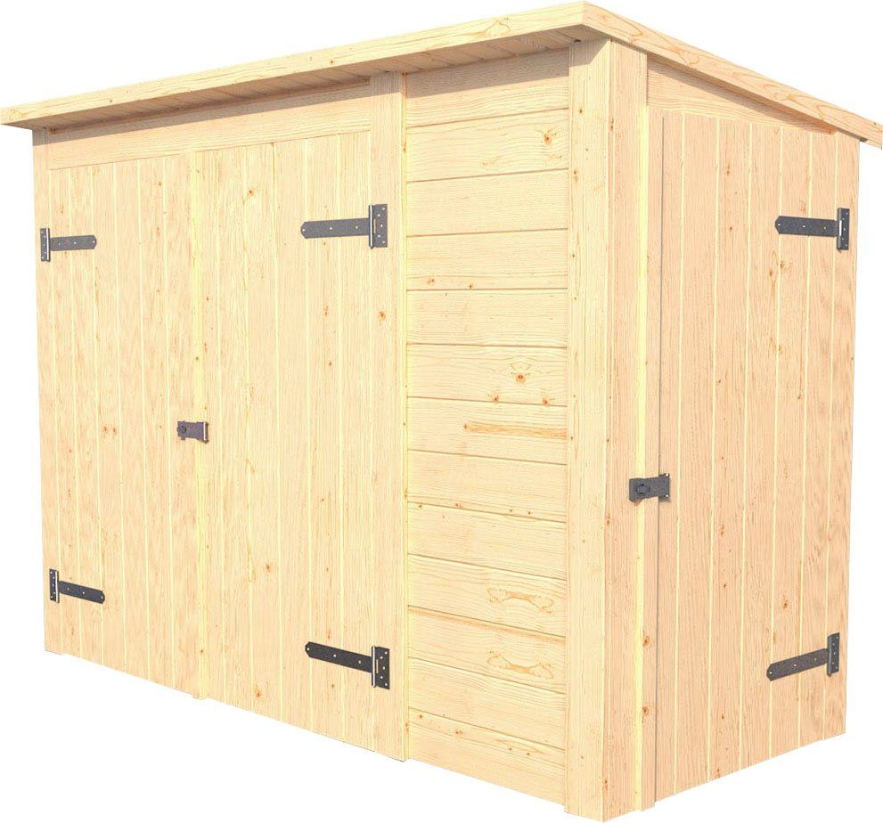 weka Gerätehaus Multibox mit Regalsystem, 215 x 95 cm, mit Anbau – Ansicht 2