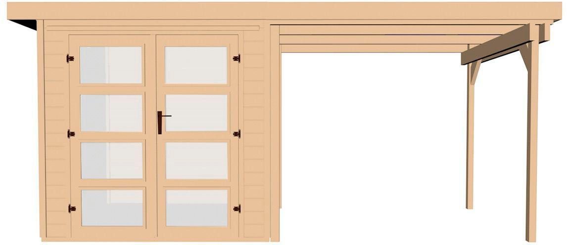 weka Gartenhaus 321 B Gr.4, 553 x 237 cm, 19 mm, mit Anbau – Ansicht 2