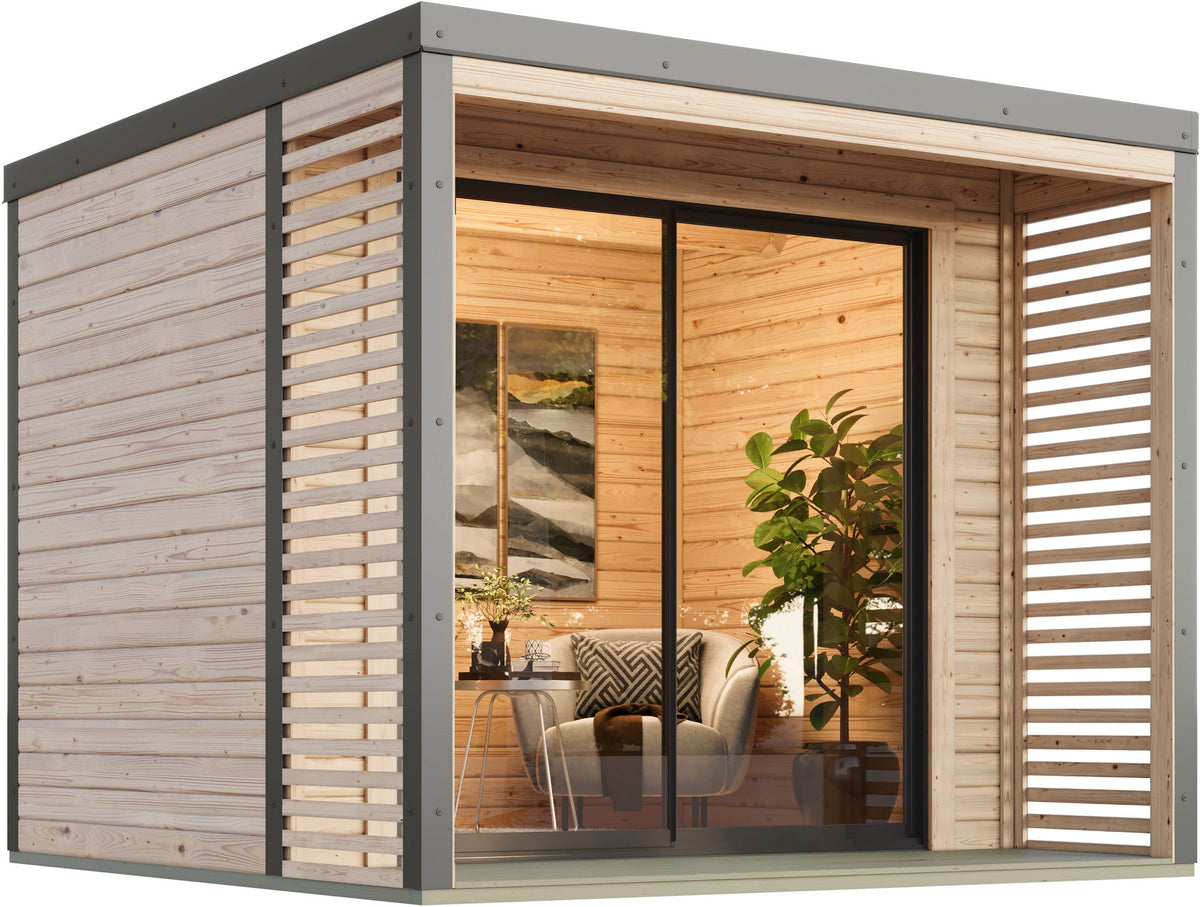 Karibu Gartenhaus Saturino, 276 x 276 cm, mit Fußboden – Ansicht 2
