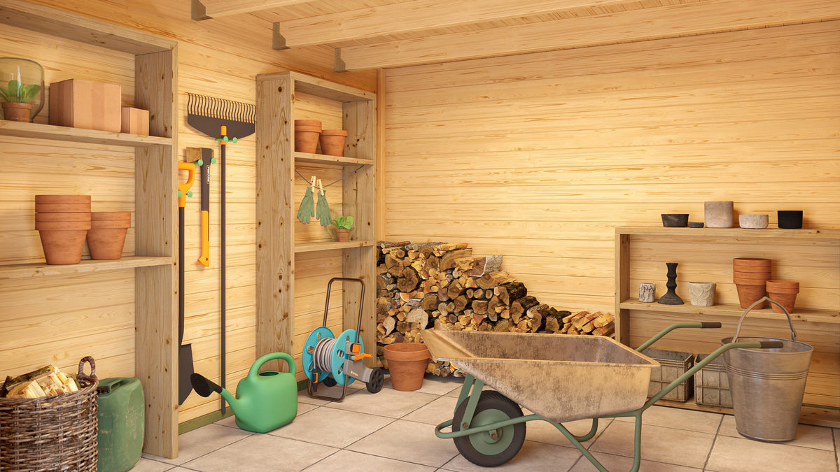 Nordic Holz Gartenhaus Felix 3, 300 x 304,6 cm, mit Anbau – Ansicht 3