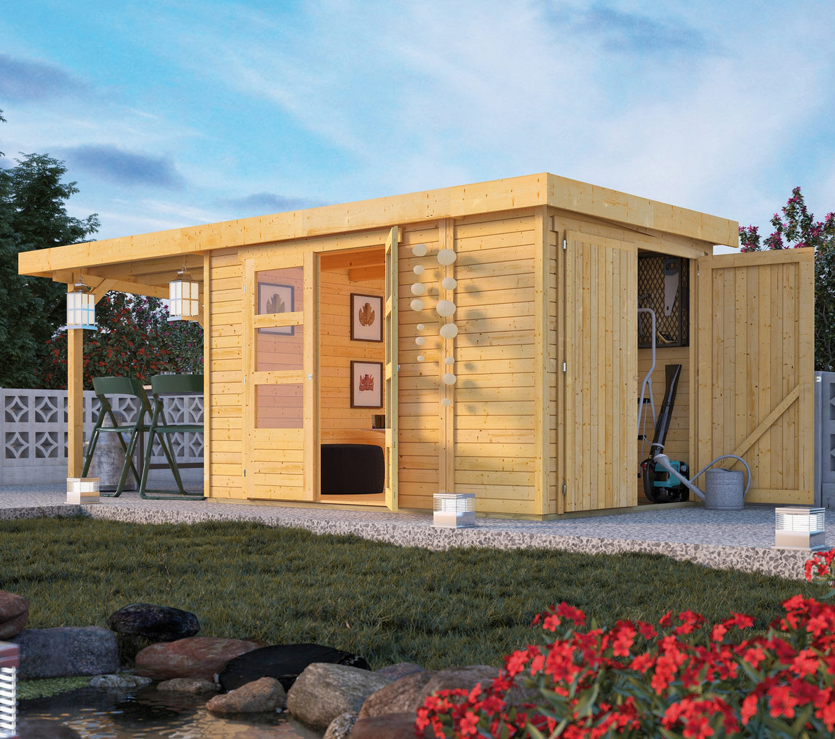 Karibu Gartenhaus Ostsee 3, 566 x 238 cm
