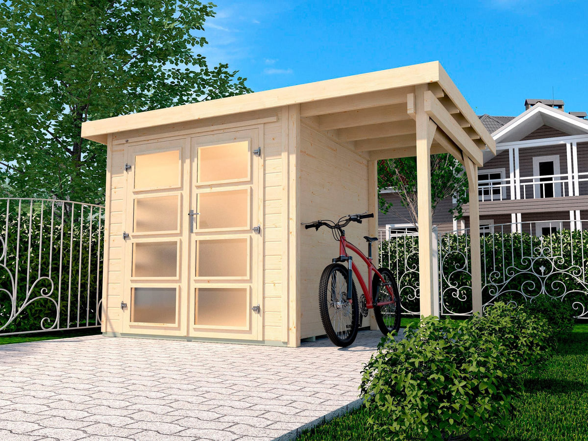 weka Gartenhaus 321 A Gr.5, 438 x 293 cm, 19 mm, mit Anbau