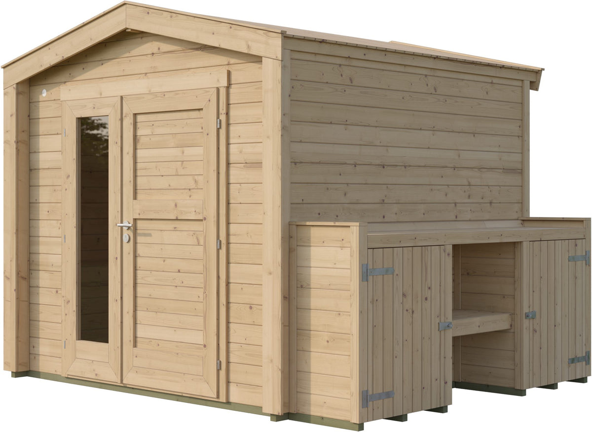 weka Gartenhaus Killarney, 307 x 263 cm, mit Pflanztisch – Ansicht 2