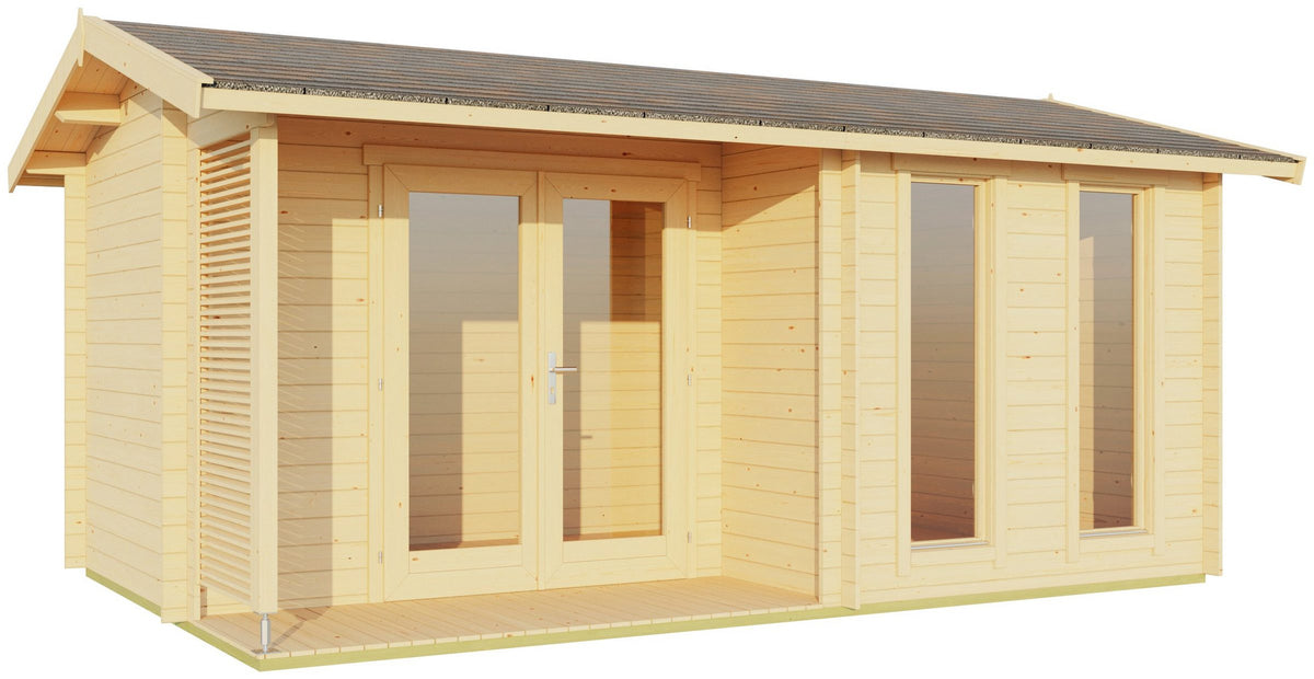 LASITA MAJA Gartenhaus Riverside, 500 x 357 cm, 28 mm, mit Terrasse – Ansicht 2