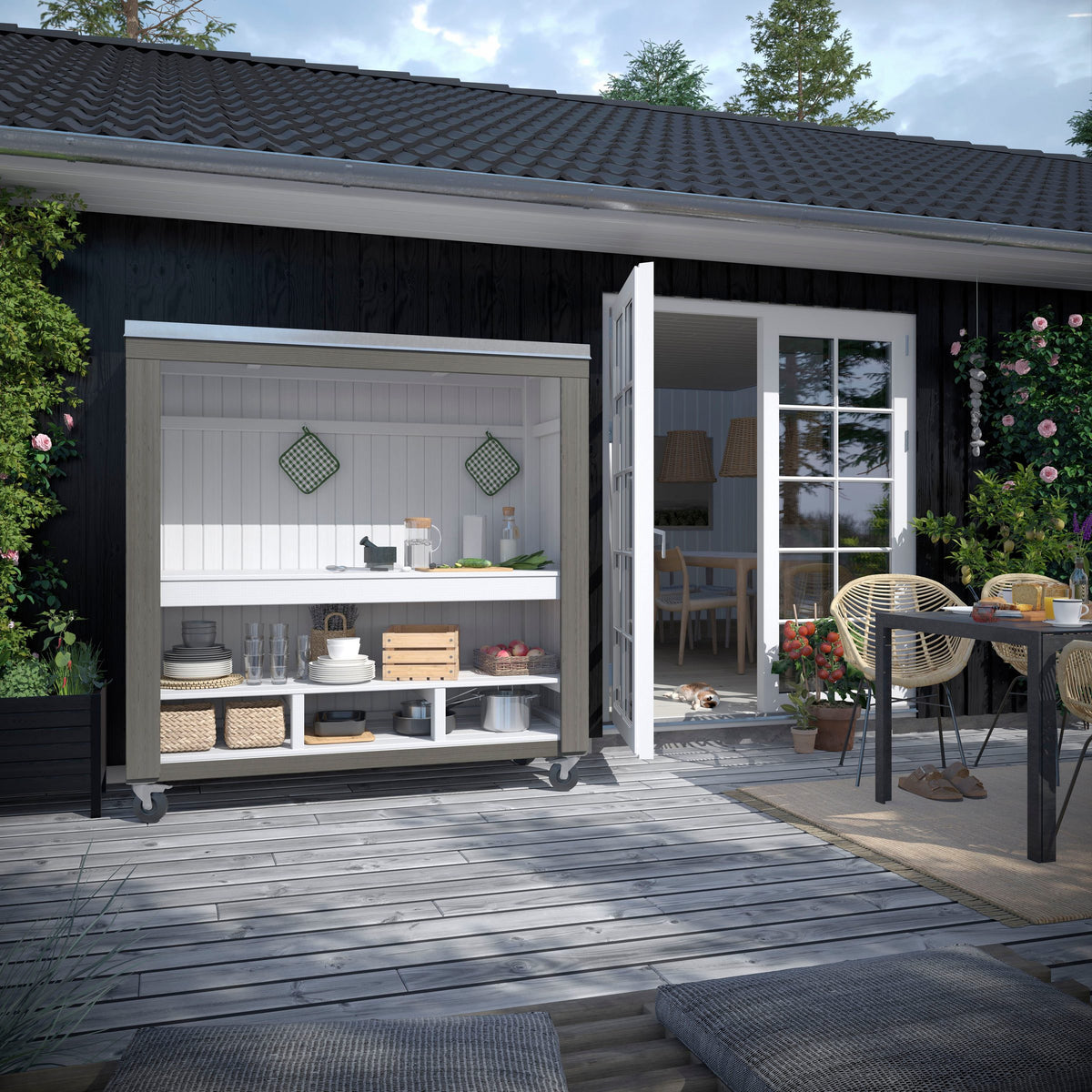 PLUS Gartenhaus Loungehaus SIESTA Sommerly, 67 x 179 cm, mit Terrasse