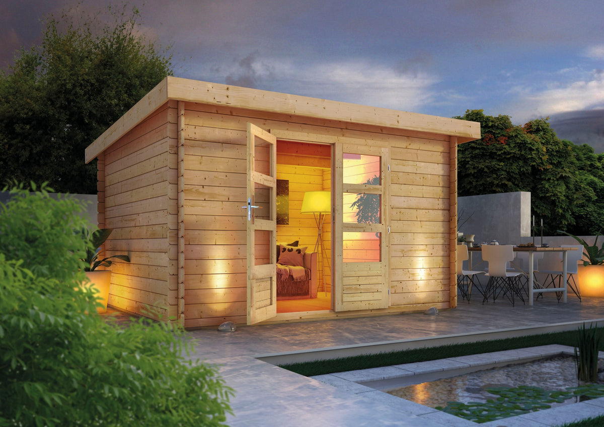 Karibu Gartenhaus Schloßsee 7, 375 x 333 cm, 28 mm