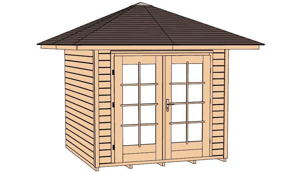weka Gartenhaus 177 4-Eck Gr.1, 318 x 318 cm, 28 mm – Ansicht 2