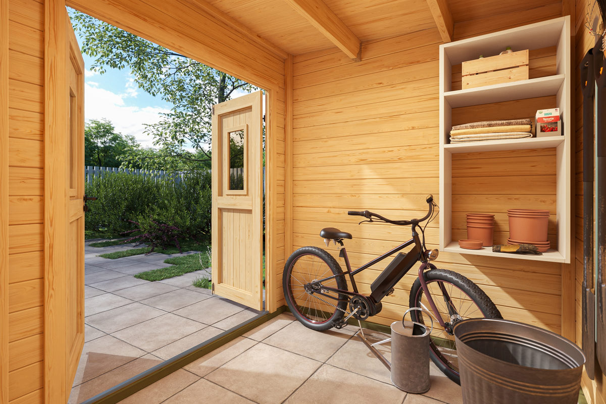 Nordic Holz Gartenhaus Felix 1, 200 x 207,4 cm, mit Anbau – Ansicht 3