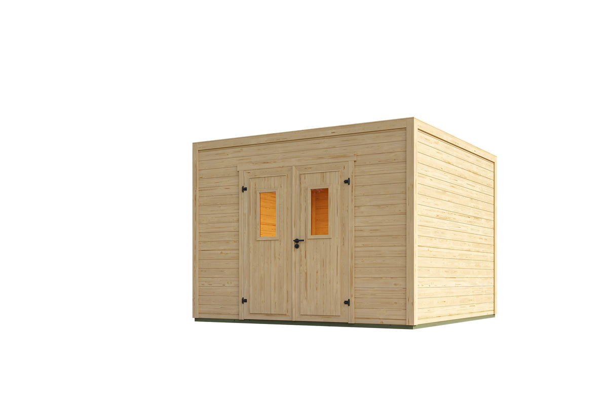 Nordic Holz Gartenhaus Felix 3, 300 x 304,6 cm, mit Anbau – Ansicht 2