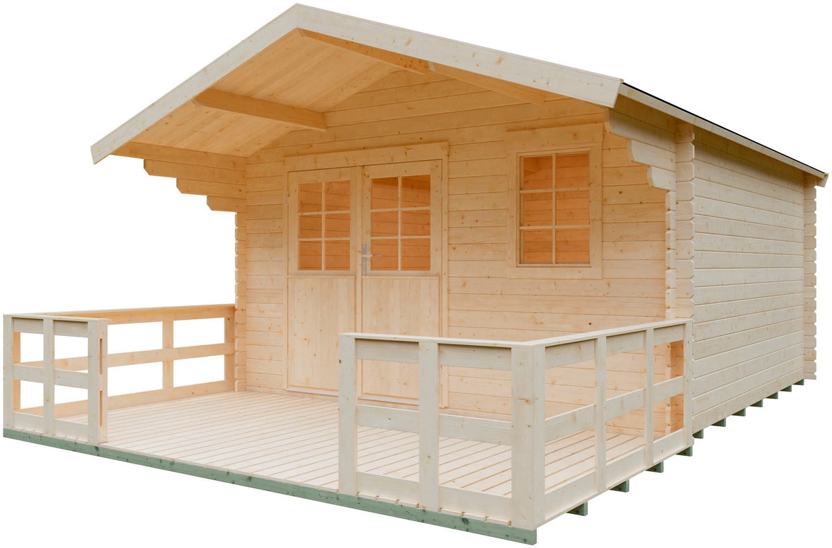 KONIFERA Gartenhaus Kallenberg 3, 397 x 503 cm, mit Terrasse – Ansicht 2