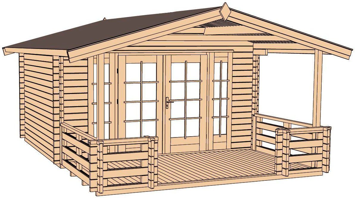 weka Gartenhaus Weekendhaus 137 B Gr.2, 460 x 594 cm, 45 mm – Ansicht 2