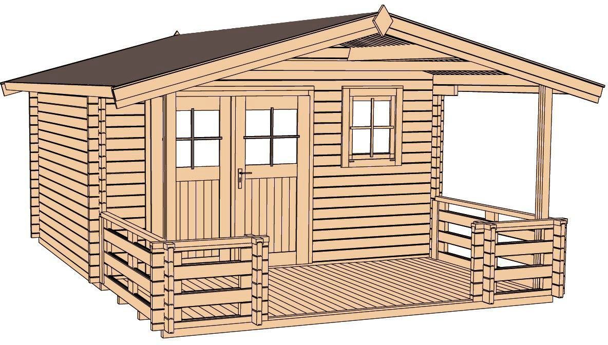 weka Gartenhaus 136 B Gr.2, 460 x 594 cm, 45 mm – Ansicht 2