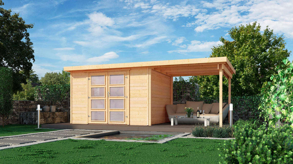 weka Gartenhaus 321 B Gr.3, 508 x 293 cm, 19 mm, mit Anbau