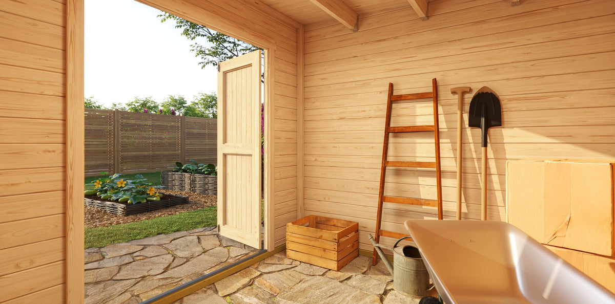 Nordic Holz Gartenhaus Fynn 1,5, 250 x 207,4 cm, mit Anbau – Ansicht 3