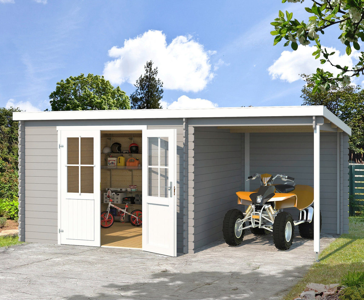 LASITA MAJA Gartenhaus Tampa, 501 x 319 cm, 28 mm, mit Anbau